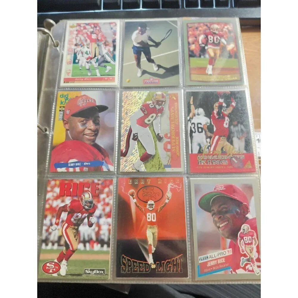 Jerry Rice Lot Of 9 Football Cards  FORTY NINERS/RAIDERS